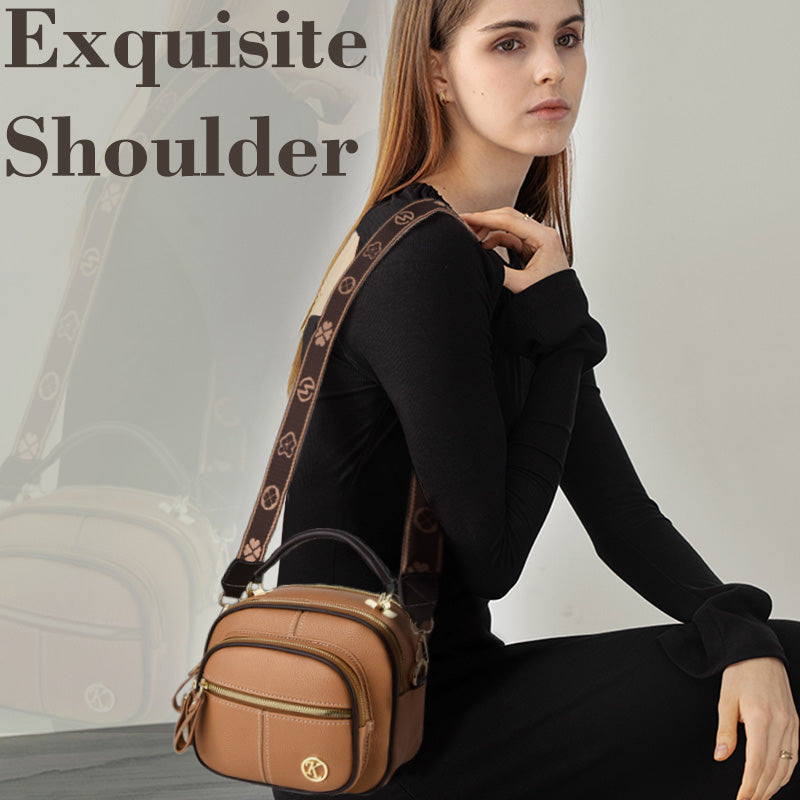 Sac™ classique multi-compartiments à bandoulière large et ajustable en cuir de PU